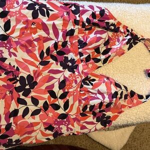 Lands' End Floral holter Tankini swim top - Pink, Purple, Black